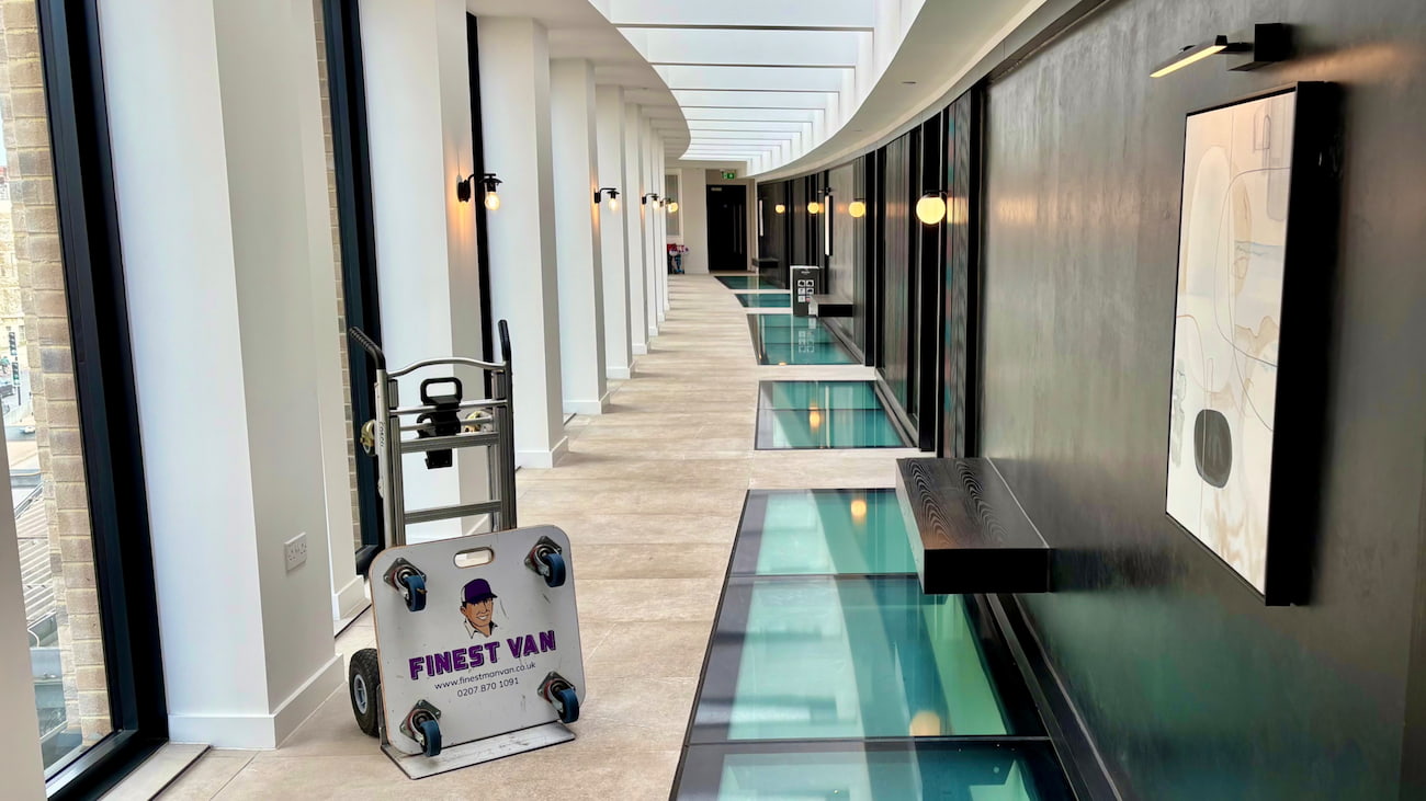 Removal trolley and skate outside a private student rental in London